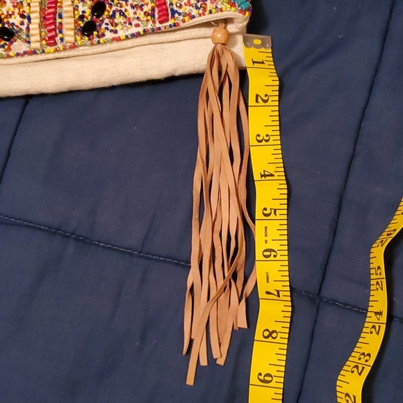 Boho colorful clutch bag with fringe - Picture 7 of 8